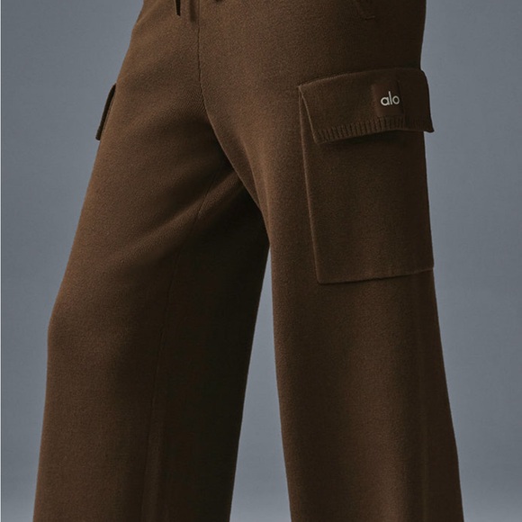 ALO Yoga Brown Wide Leg Knit Pants - Picture 4 of 6